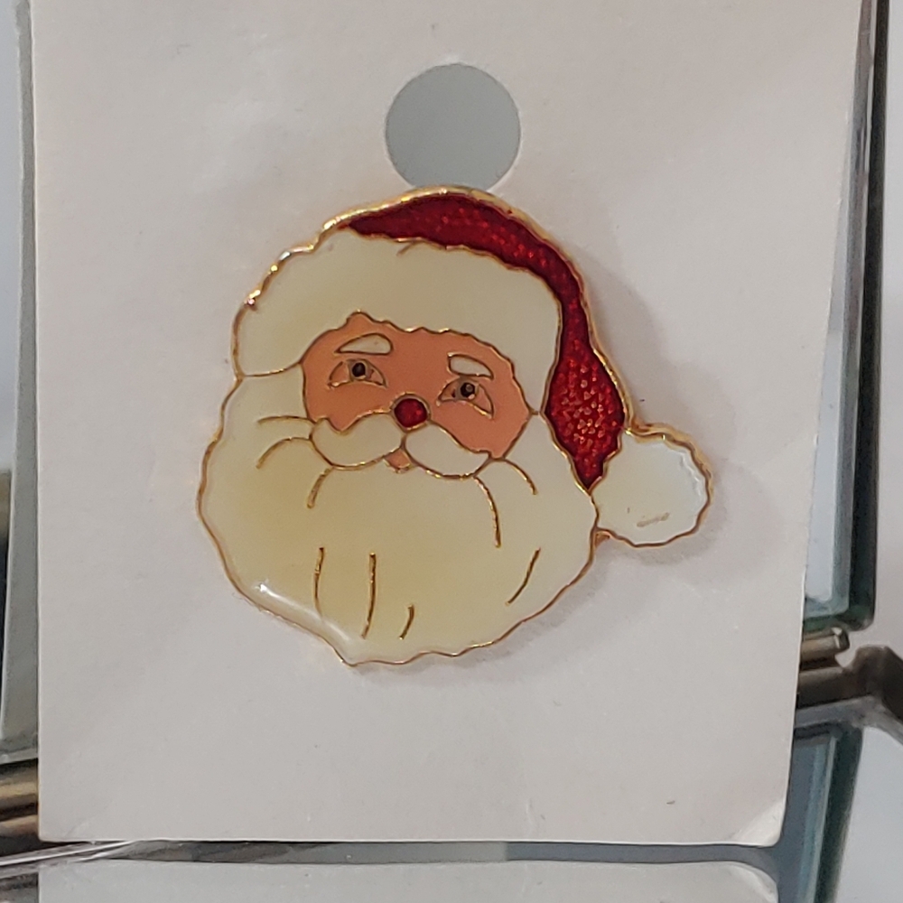 Vintage 60's/70's Festive Christmas Santa Claus Enamel Pin